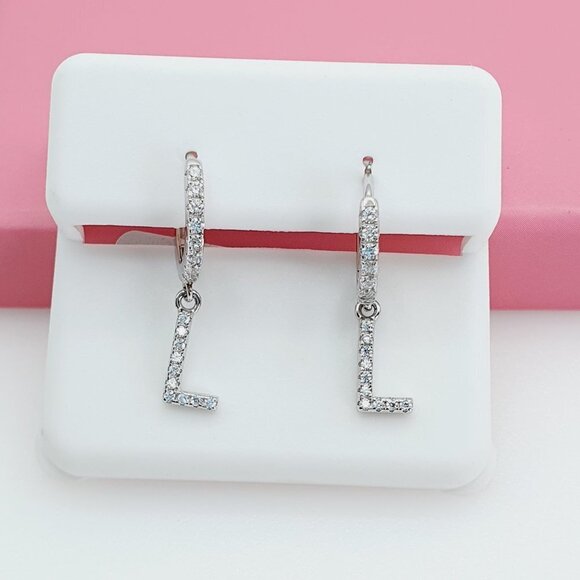 925 Sterling Silver Cubic Zirconia Earrings, U19254409 - Picture 1 of 11
